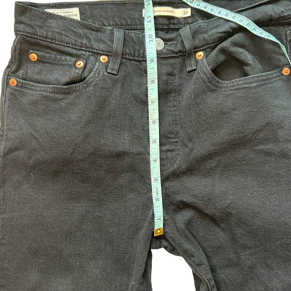Levi's® Premium WEDGIE STRAIGHT FIT WOMEN'S JEANS black raw cut hem size 27 - Picture 8 of 8